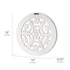 Distressed Wood Framed Round White Arabesque Wall Accent Medallion 16"